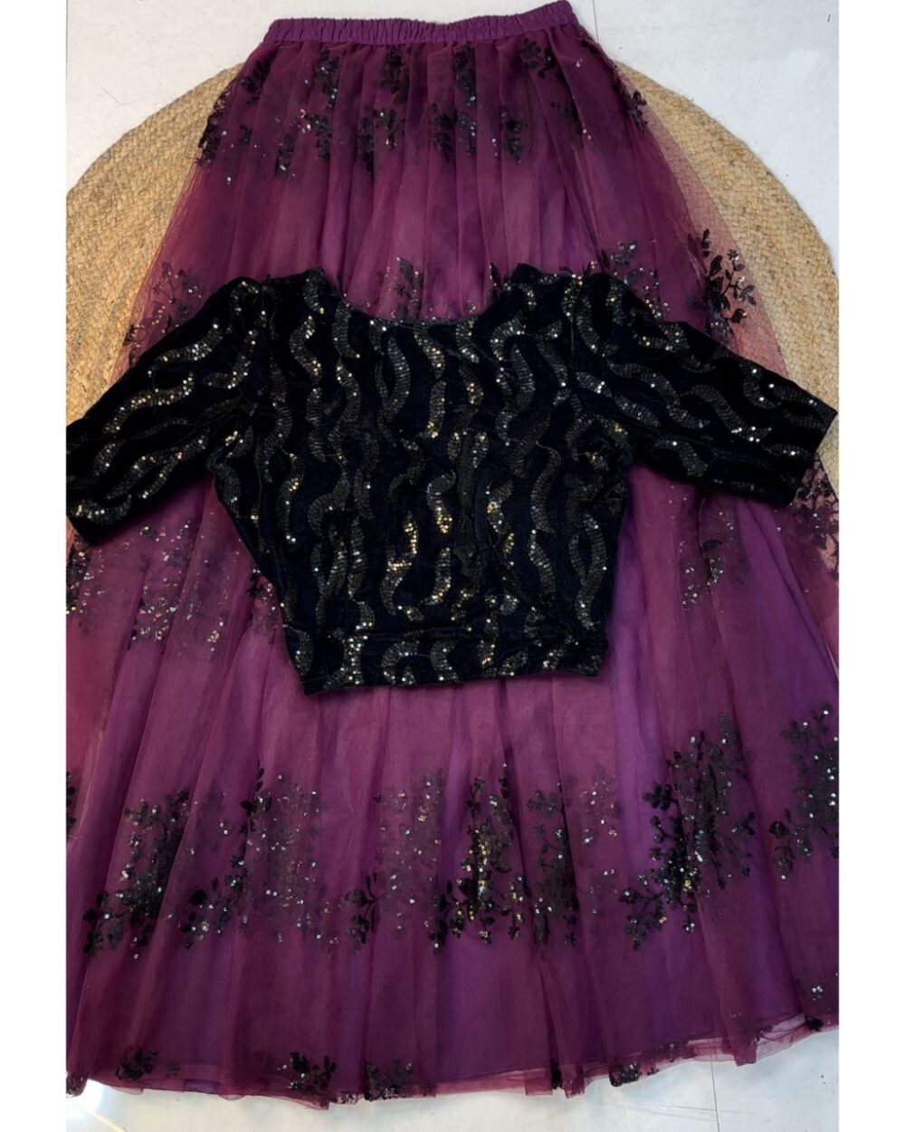1 Pongal Lehenga wine