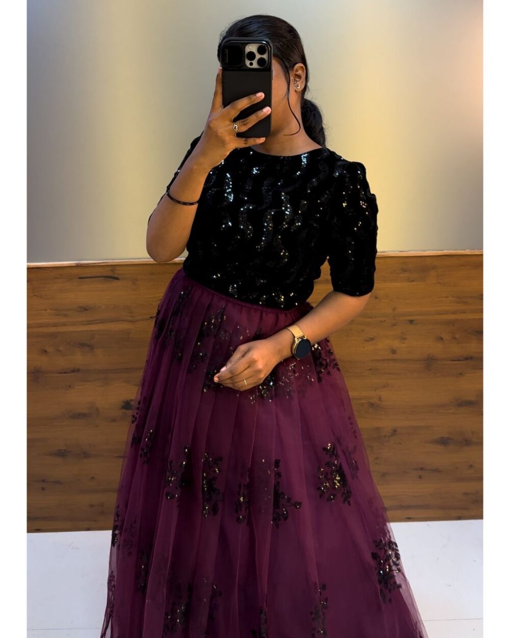 1 Pongal Lehenga wine - Image 2