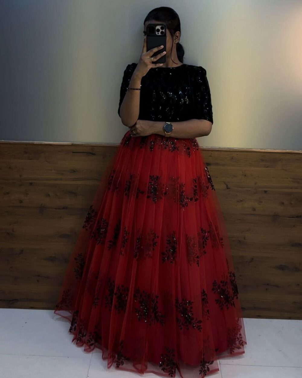 1 Pongal Lehenga Red - Image 4