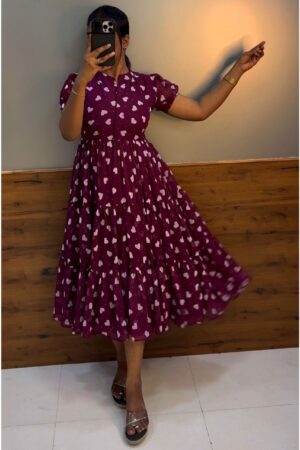1 heart midi maroon