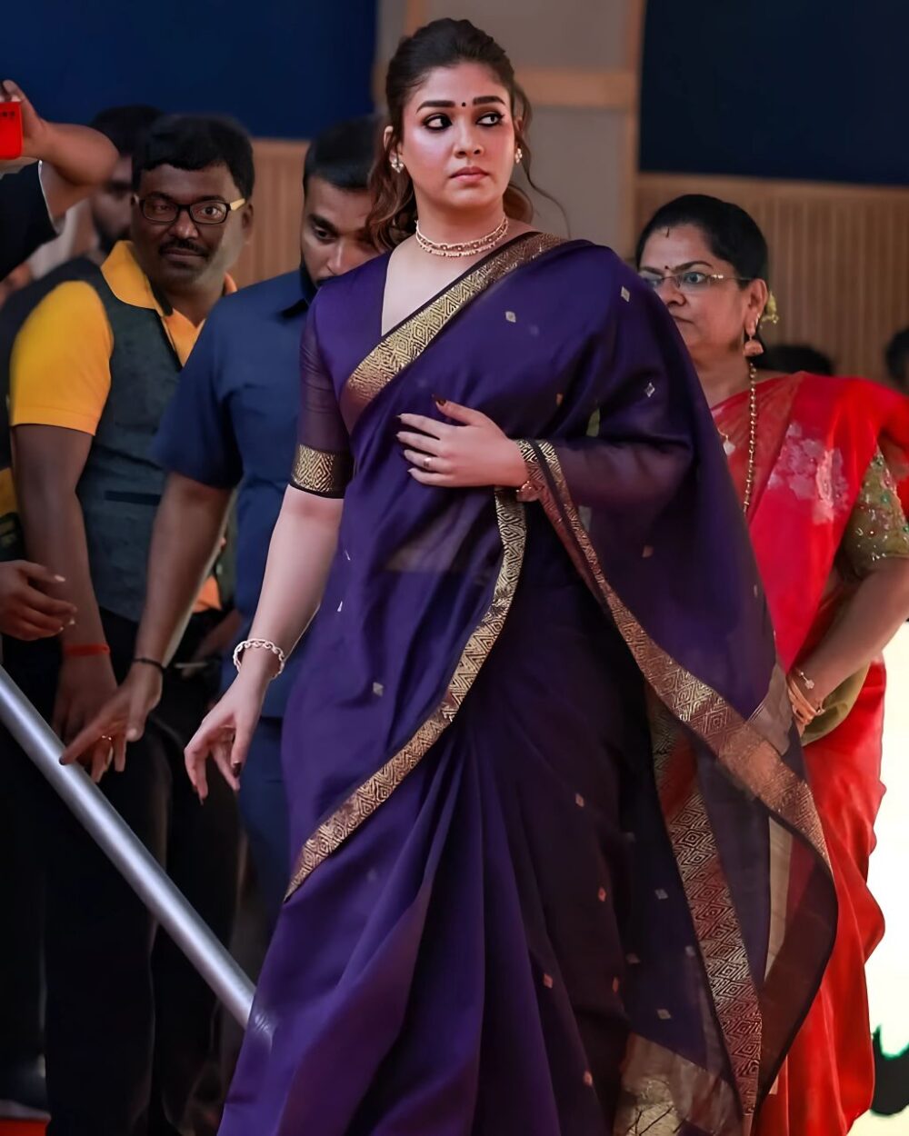 1 Nayan mam purple saree