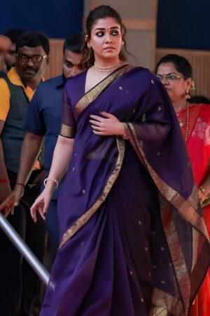 1 Nayan mam purple saree
