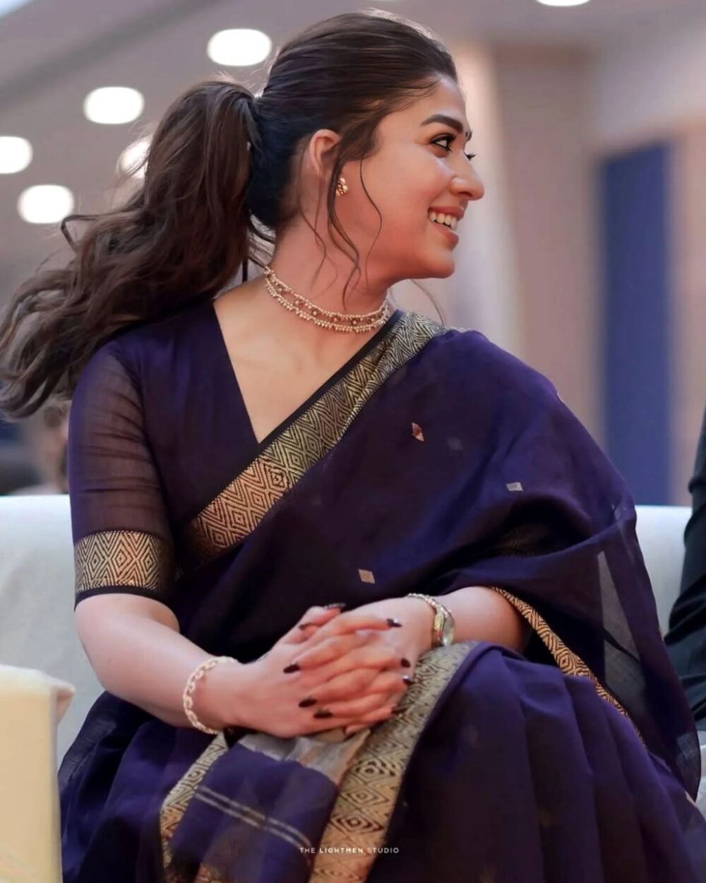 1 Nayan mam purple saree - Image 2