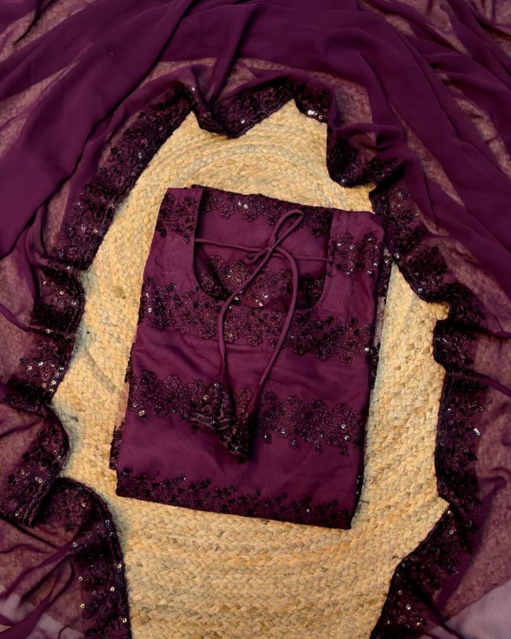 1 Net Kurti ( wine )