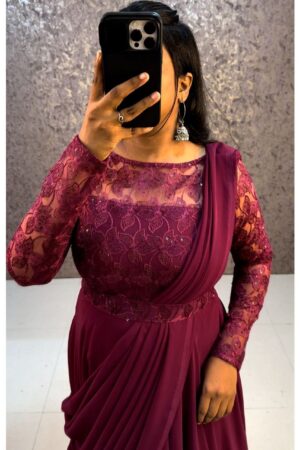 Flower Gown (Wine)