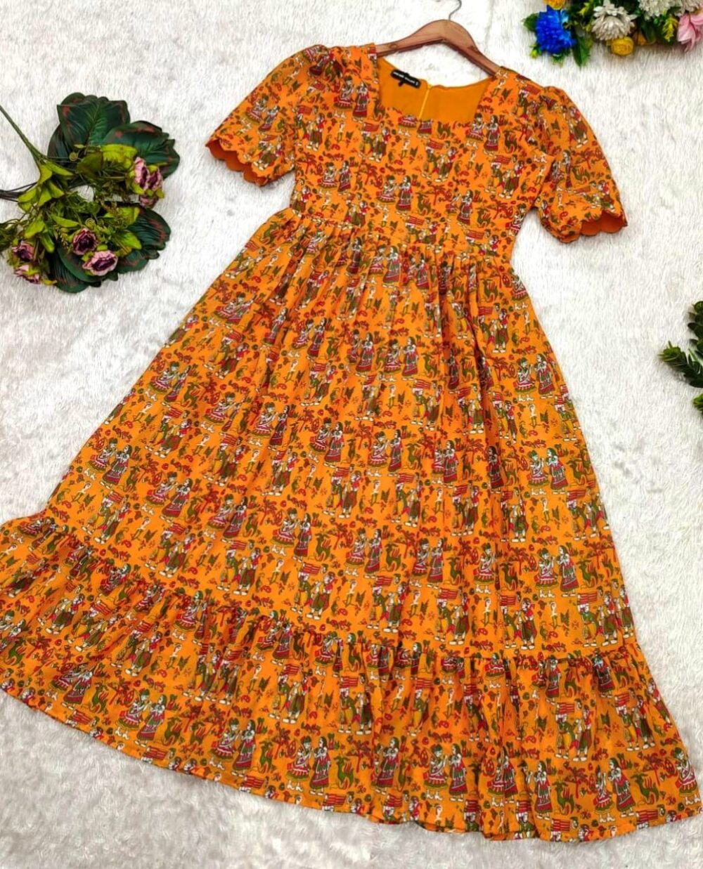 Tribal Print Frock (Yellow)